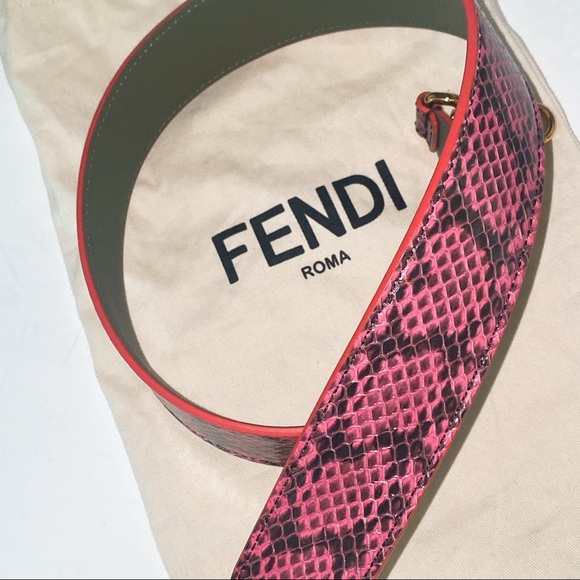 FENDI Pink Python Bag Strap - Picture 3 of 4